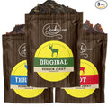 Jerky.com's Exotic Venison Jerky Sampler - Wild Game Meat Snacks Exotic Snacks High-Protein All-Natural No Added Preservatives - Healthy Snacks for Adults - 1.75 oz. (Pack of 3)