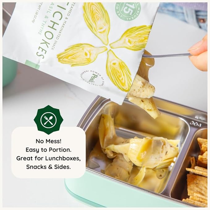 POSHI Artichoke Hearts with Basil and Thyme – Ready-to-Eat Snack Pack – Vegan Keto Low Carb Gluten Free Non-GMO (10 Pack 1.58 oz)