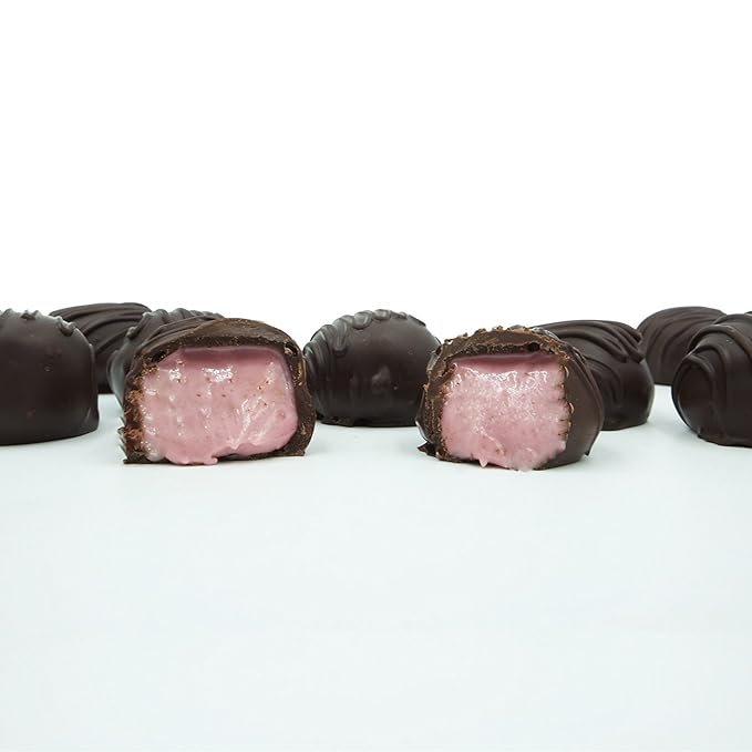 Philadelphia Candies Homemade Raspberry Creams Dark Chocolate 1 Pound Gift Box