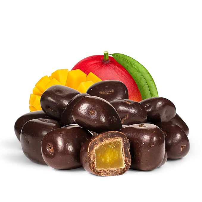 Dark Chocolate Covered Dried Mango by It's Delish 3.75 LBS Jumbo Container | Gourmet Chocolate Covered Mango Bits Fruit Snacks Bulk Chocolate Candy Treats | Vegan Non-Dairy Kosher