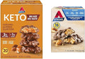 Atkins Caramel Almond Clusters Gluten Free High in Fiber 1g Sugar 2g Net Carb Keto Friendly 20 Count &amp Caramel Chocolate Nut Roll Snack Bar Protein Snack High in Fiber 2g Sugar 16 Count