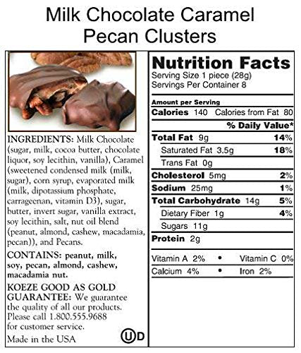 Milk Chocolate Caramel Pecan Clusters - 8 oz. Box