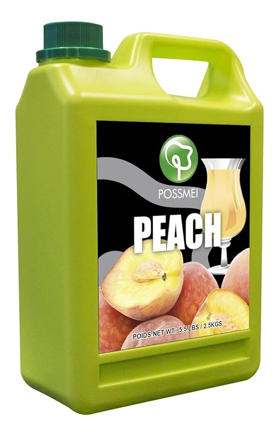 Possmei Peach Flavored Syrup 5.5 Pound Plastic Jar 1 Pack