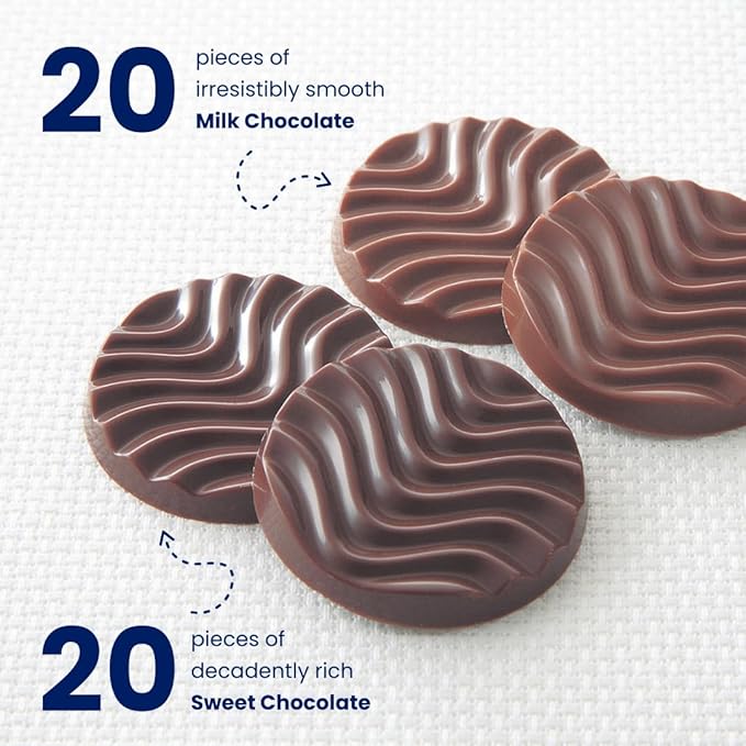 ROYCE' Pure Chocolate Sweet &amp Milk - Assortment of Sweet and Milk Chocolates | Ideal for Baking and Desserts| No Artificial Preservatives | Japanese Chocolate from Hokkaido (40 Pieces of Chocola