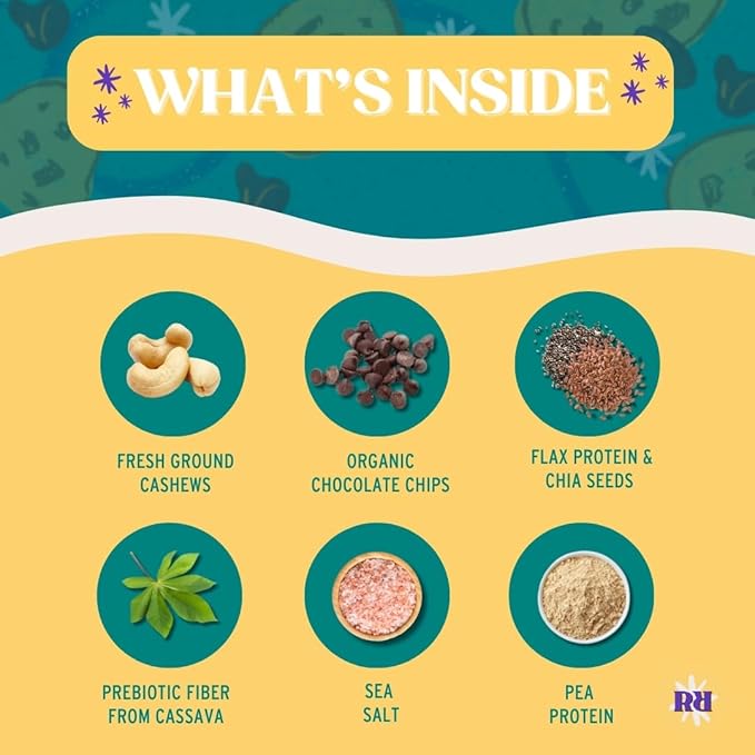 Raw Rev Vegan Protein Bars- Chocolate Chip Cookie Dough 12 bars Non-GMO Plastic-Neutral Nothing Artificial Glo Formula Gluten-Free Keto-Friendly Paleo Kosher No Sugar Alcohols No Stevia.