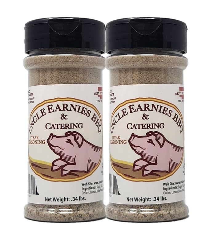 2 Pack of Barbecue Seasoning Uncle Earnies Bottles (6oz Steak Seasoning)