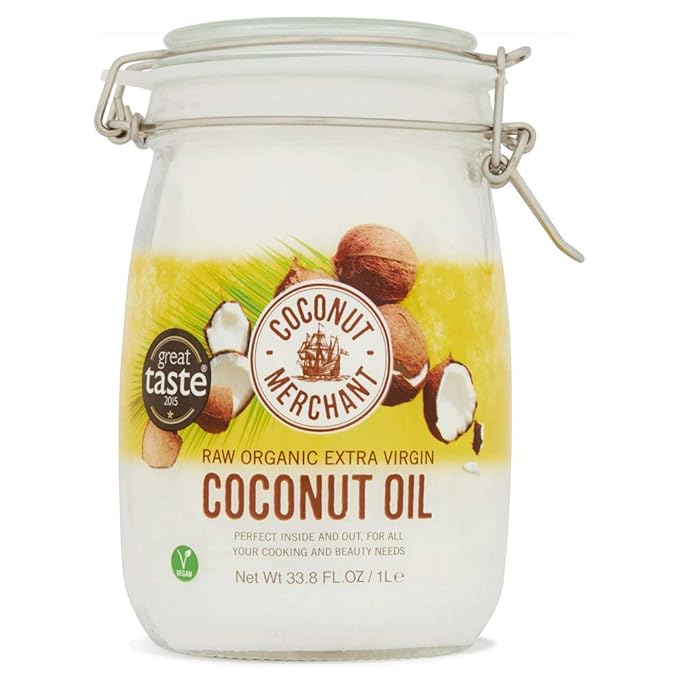 Coconut Merchant Extra Virgin Organic Raw Coconut Oil (35 Oz Infinity Jar / 1L) | For Hair Skin &amp Cooking
