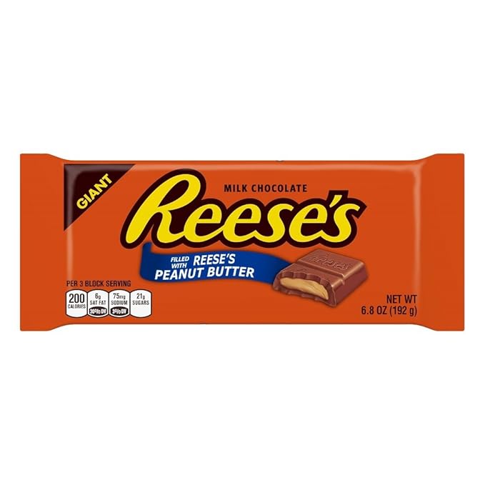 REESE's Giant Filled Peanut Butter (6.8-Ounce Bar Pack of 12)