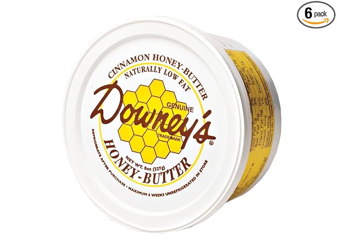 KauffmanTreats All-Natural Cinnamon Honey Butter From Downey's In Lancaster Pennsylvania Hand-Crafted In Small Batches 8 Oz. (Pack of 6)