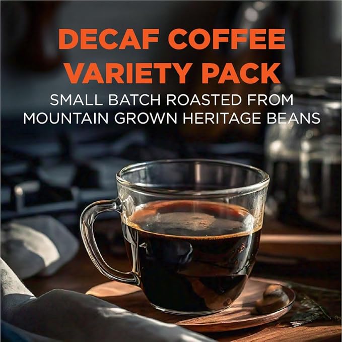 Maud's Decaf Coffee Pods Variety Pack 80 ct 9 Assorted Roasts &amp Flavors Decaffeinated Medium Roast Coffee in Single Serve Pods - 100% Arabica Coffee Compatible with Keurig K Cups Maker