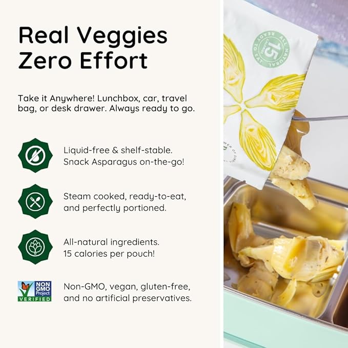POSHI Artichoke Hearts with Basil and Thyme – Ready-to-Eat Snack Pack – Vegan Keto Low Carb Gluten Free Non-GMO (10 Pack 1.58 oz)
