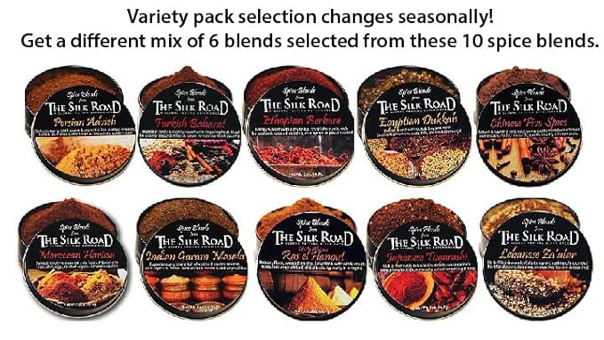 Exotic Spice Blends 6-Pack Gift Set from The Silk Road Restaurant No Salt | All Natural Seasoning | Vegan | Gluten Free Ingredients | NON-GMO | No Preservatives