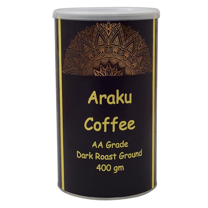 Nick of Time Indian Ground Coffee Powder from Araku Valley | Tribal Coffee | 100% Arabica AA Grade Dark Roast | Bold and Flavorful with Rich Aroma (400g|14.10 oz)