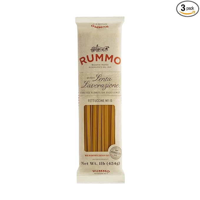 Rummo Fettuccine Pasta N.15 - Fettuccine Pasta Noodles Dry Pasta Durum Wheat Fettuccine Imported from Italy - 16 Ounce (Pack of 3)