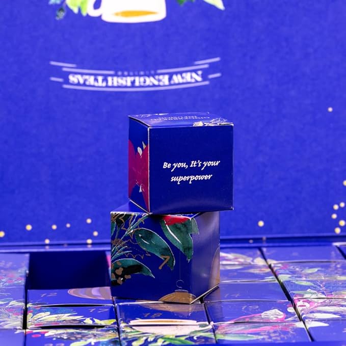 New English Teas Christmas Tea Advent Calendar 50 Pyramid Teabags 5 Festive Black Tea Fruit &amp Herbal Blends