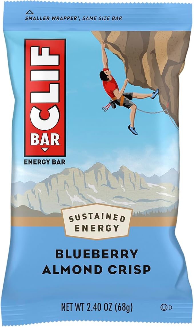 CLIF BARS - Energy Bars - Blueberry Almond Crisp - Made with Organic Oats - Plant Based Food - Vegetarian - Kosher (2.4 Ounce Protein Bars 24 Count)12 Count (Pack of 2)
