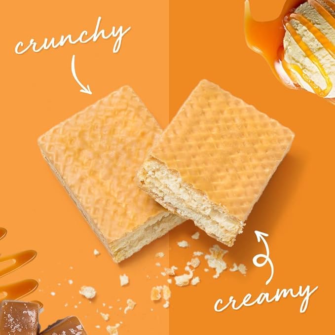 Power Crunch Protein Wafer Bars High Protein Snacks with Delicious Taste Salted Caramel 1.4 Ounce (12 Count)