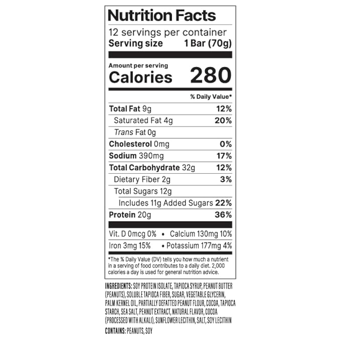 PROBAR - PROTEIN Bar Peanut Butter Chocolate Non-GMO Gluten-Free Healthy Plant-Based Whole-Food Ingredients Natural Energy (12 Count)