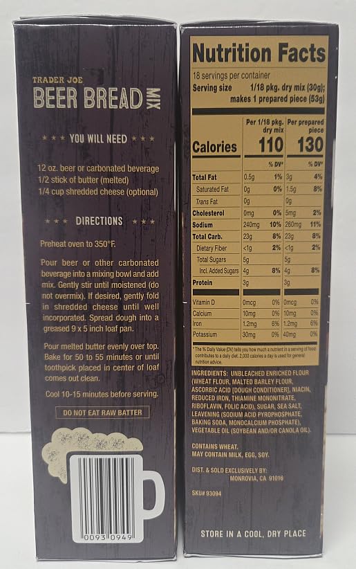 Trader Joe Beer Bread Mix 19oz 539g (Two Boxes)