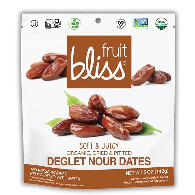 Fruit Bliss Organic Deglet Nour Dates 5 Ounce - 6 per case.