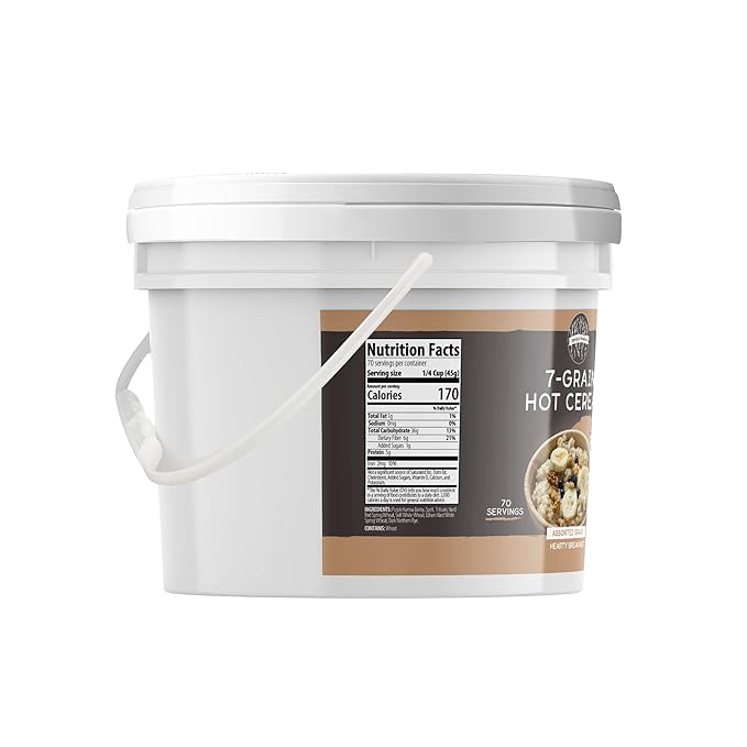 Birch &amp Meadow 7-Grain Hot Cereal &amp Granulated Honey Bundle (1 Gallon Buckets) Versatile Ingredients Oatmeal &amp Smoothies Flavorful