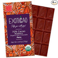 EXOTICCAO 4 Pack Blueberry Organic Dark Chocolate Bars|Cane Sugar Sweetened|Gluten-Free Vegan Non GMODairy free Soy Free|70% Cacao|2.47 oz