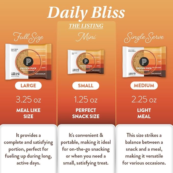 Protein Puck Bar Daily Bliss Almond Chocolate 2.25 oz (Pack of 16)