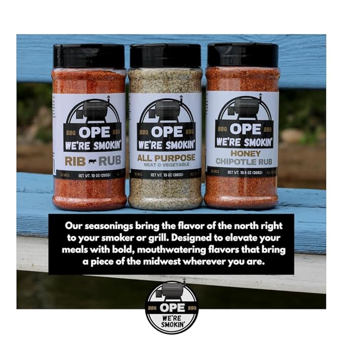 Ope We’re Smokin’ All-Purpose &amp Rib Rub Duo – Premium BBQ Seasoning Blend for Grilling Smoking &amp Roasting – Bold Flavor Dry Rub for Meat Pork Ribs Chicken &amp More – 2-Pack