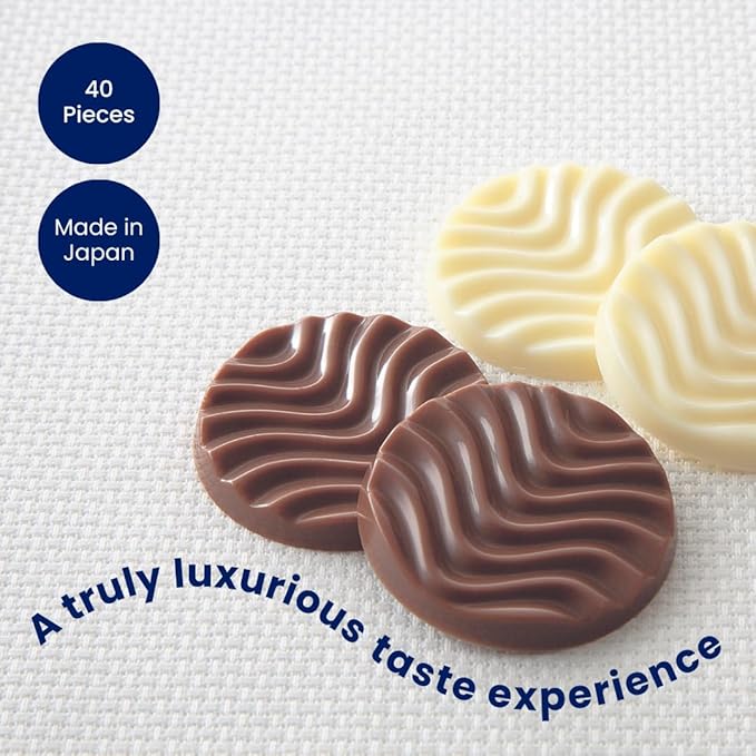 ROYCE' Pure Chocolate Creamy Milk &amp White - Assortment of Milk and White Chocolates | Baking and Desserts | No Artificial Preservatives| Japanese Chocolate from Hokkaido (40 Pieces of Chocolate)
