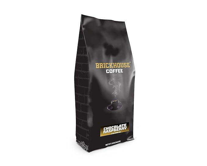 Brickhouse Chocolate Raspberry Flavored Ground Coffee – Fruity &amp Rich 100% Arabica 2-Pack (12oz Bags)