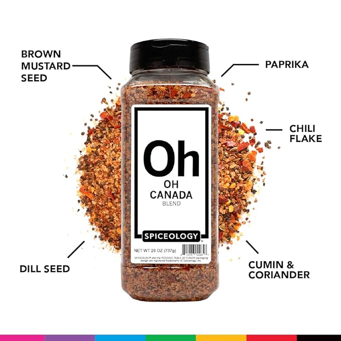 Spiceology - Oh Canada Steak Seasoning - All-Purpose BBQ Rubs Spice Blends and Seasonings - Use on: Chicken Pork Steak Bacon Lamb Burgers and Meatloaf - 26 oz