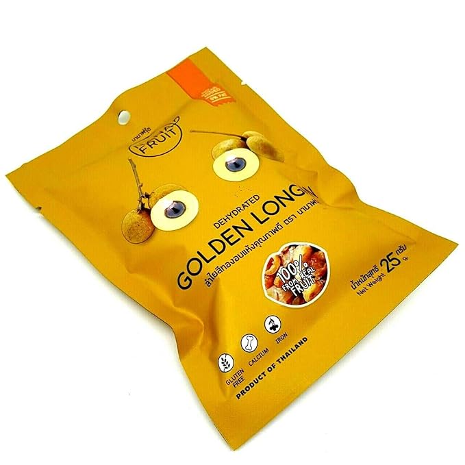 (Pack of 6) NANA Fruit Dehydrated Golden Longan 100% from Real Fruit 25G. No added sugar
