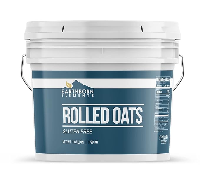 Earthborn Elements Oat Bundle 1 Gallon Bucket Each Steel Cut Oats Quick Oats and Rolled Oats