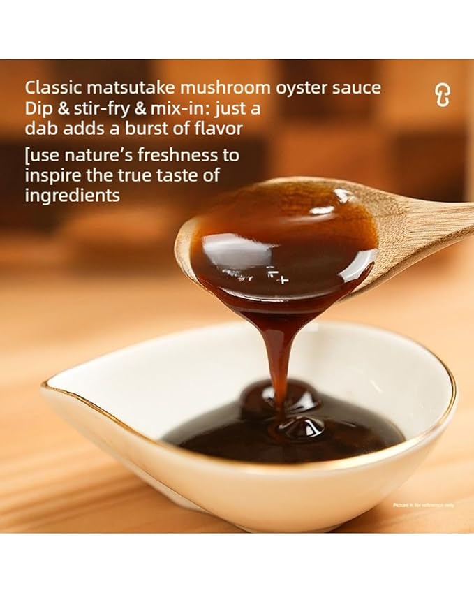 Songxianxian Matsutake Vegan Oyster SauceMushroom Sauce for Cooking| 0 Preservatives Triple Natural Umami Low Sodium Plant-Based Condiment Squeeze Bottle