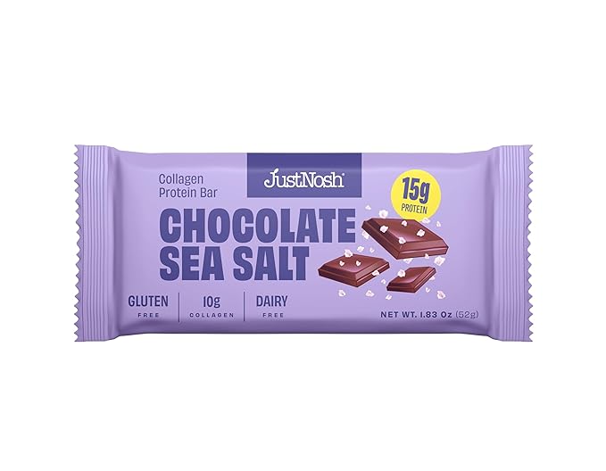 JUSTNOSH Chocolate Lover's Variety Pack Collagen Protein Bars – 15g Protein 10g Collagen | Gluten &amp Dairy Free Low FODMAP Seed Oil Free (12 Pack)