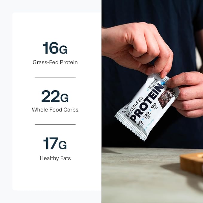 Transparent Labs Protein+ Bars - Whole-Food Protein Bars w/ 15g+ Grass-Fed Whey &amp Egg Whites Protein Natural Peanut &amp Almond Butter No Artificial Sweeteners - Sea Salt Brownie 12 Bars