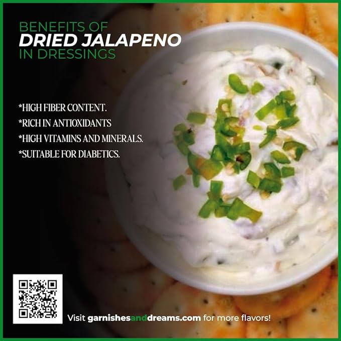 Garnishes &amp Dreams Dehydrated &amp Dried Jalapeño Halfs (7oz) – Natural Spicy Vegetable for Cocktails Mixology Culinary Garnish &amp Cooking No Sugar Added Edible Dried Jalapeño
