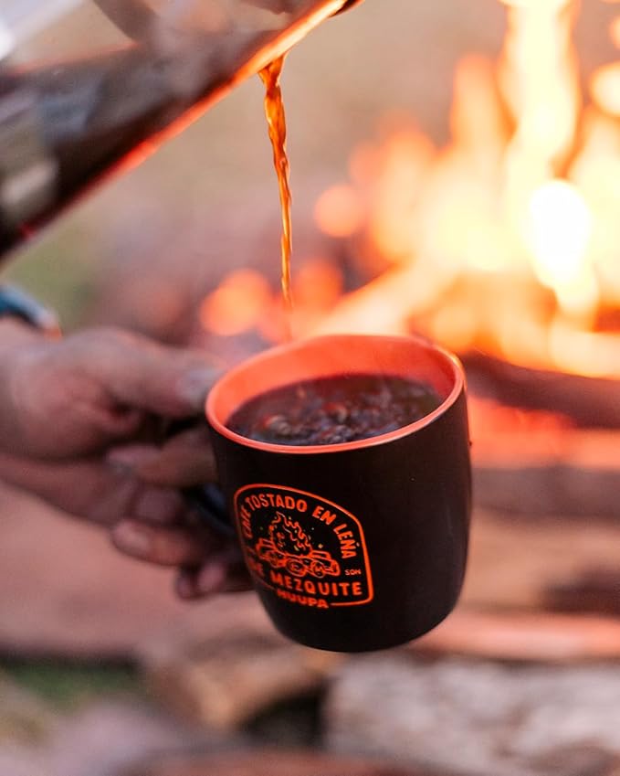 HUUPA Intense Wood-Fired Roasted Coffee 100% Arabica and Robusta Blend High Caffeine Dark Roast Whole Bean Intense 16 oz