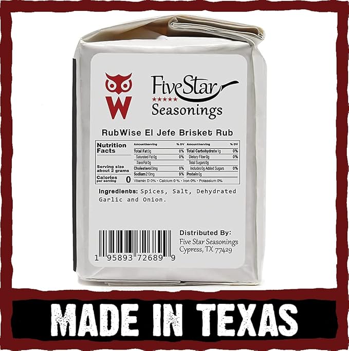 Texas Style Brisket Rub &amp El Jefe Rub by Rubwise | BBQ Rub &amp Spices for Smoking &amp Grilling | Beef Seasoning Dry Rub | Great on Brisket Steaks Ribs Burgers &amp More (1lb each)