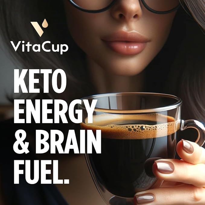 VitaCup Genius Instant Coffee Packets Increase Energy &amp Focus Keto Coffee Serve Hot or Cold Brew MCT Oil Turmeric B Vitamins D3 Bold &amp Smooth100% Arabica Coffee in Single Serve Sticks