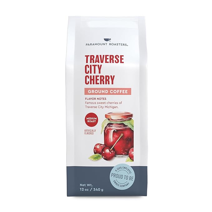 Traverse City Cherry Mackinac Island Fudge and Blueberry Muffin Flavored Ground Coffee Bundle