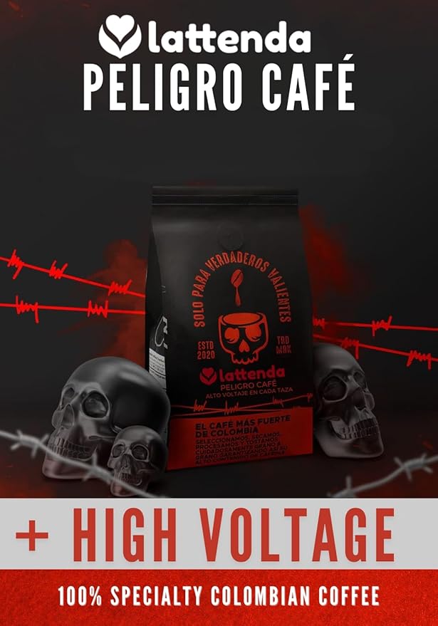Peligro Specialty Coffee: High Voltage Colombian Coffee - Intense Flavor 2 Pack 454g Whole Bean