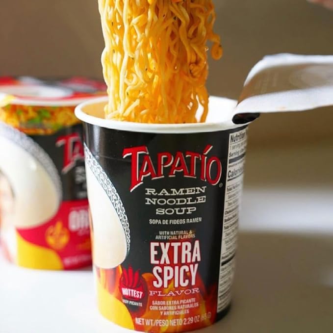Tapatio Spicy Ramen Noodle Soup Cup - Extra Spicy Flavor - 2.29 Oz (Bulk Case of 12)