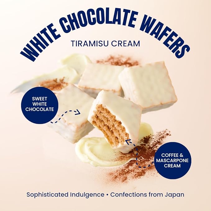 ROYCE' Chocolate Wafers Tiramisu Cream - Chocolate Wafers with Flavorful Filling| Gourmet Snack for Gifting &amp Indulging | Japanese Chocolate from Hokkaido (12 Pieces of Chocolate)