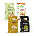 Nutri Desire Dry Fruits Combo Pack - (250g x 4) 1kg ( California Almonds Cashews Roasted salted Pistachios Green Raisins)