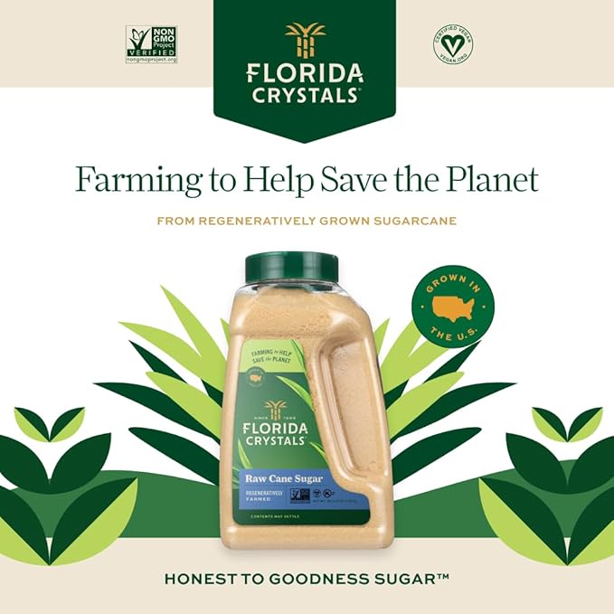 Florida Crystals Raw Cane Sugar 48 oz (3 lb) Jug (Pack of 2)