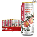 SevenTeas Georgia Peach Iced Tea 16 OZ (Pack of 12 Cans) Lightly Sweetened Organic Iced Tea