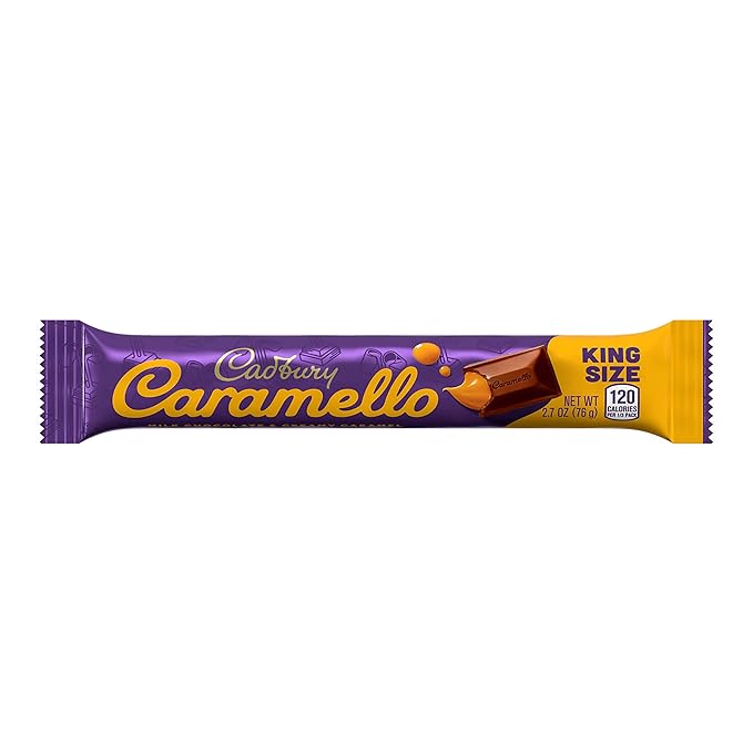 CADBURY CARAMELLO Milk Chocolate Caramel King Size Candy Bars 2.7 oz (18 Count)