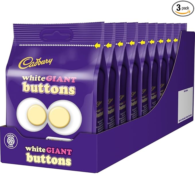 Cadbury White Giant Buttons 100g (Pack of 3)
