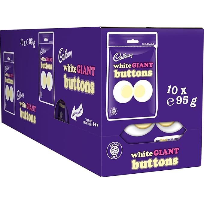 Cadbury White Giant Buttons 100g (Pack of 3)